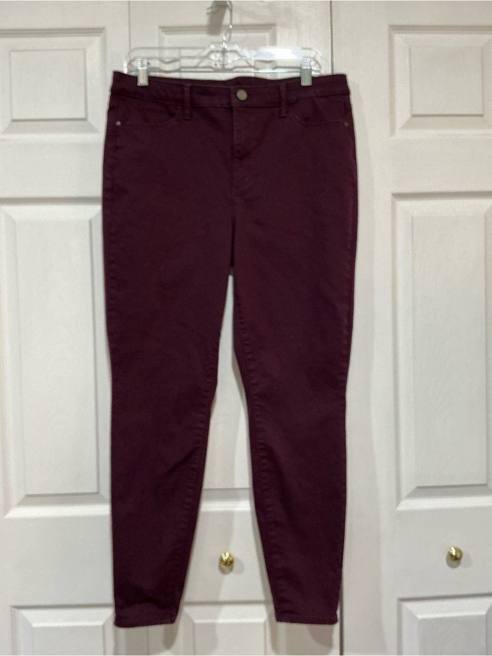 💙 Talbots Flawless High-Waisted Jegging Ankle Burgundy Denim Jeans - 12/31 01448